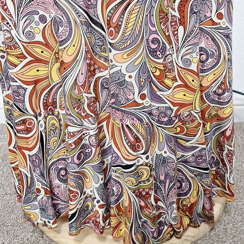 Lascana Multicolor Bohemian Feminine V-Neck Mock Wrap Print Maxi Dress Size 8 - Picture 9 of 16